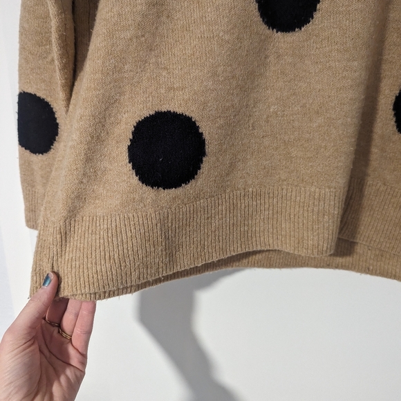 Madewell Dot Pullover Sweater, Camel Polkadot, Size S - Picture 6 of 8